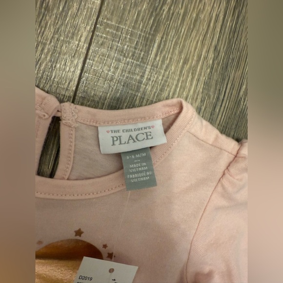 NWT Children's Place Girls Pink Gold Foil Heart Tutu Bodysuit Dress 3-6 Months - Picture 4 of 4